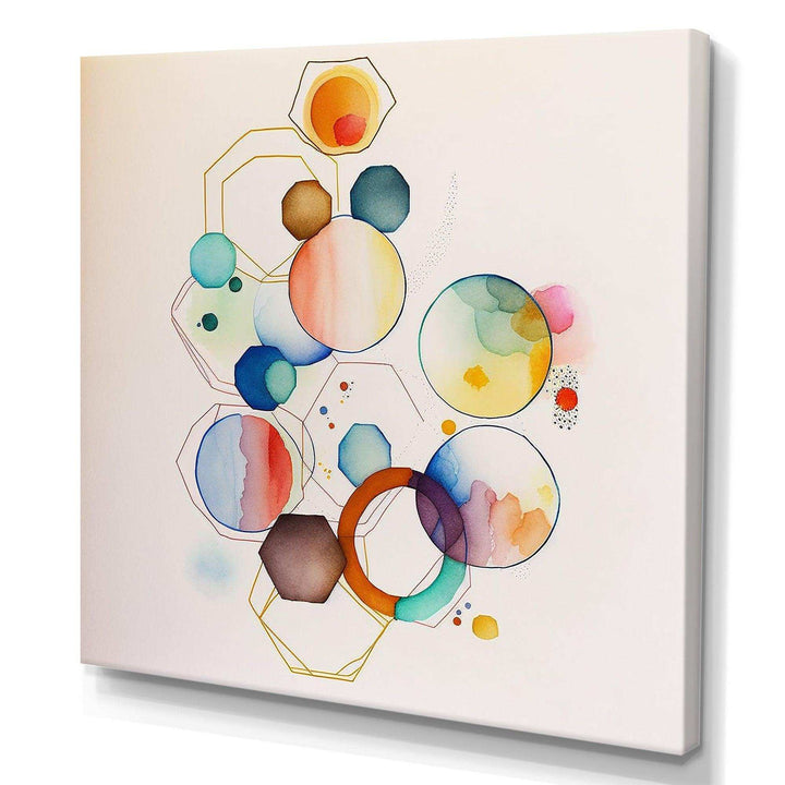 Multi-Color Circular Abstract II - Modern Living Room Wall Decor