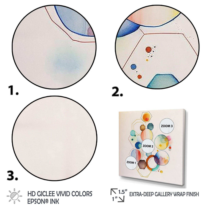 Multi-Color Circular Abstract II - Modern Living Room Wall Decor