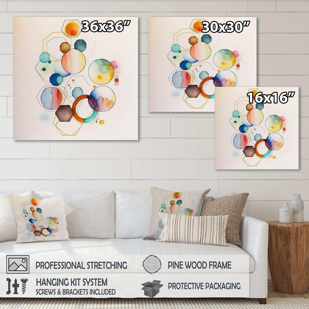 Multi-Color Circular Abstract II - Modern Living Room Wall Decor