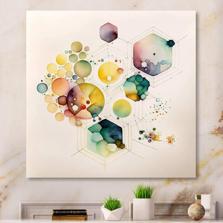 Hexagon And Circular Abstract I - Modern Wall Art Prints