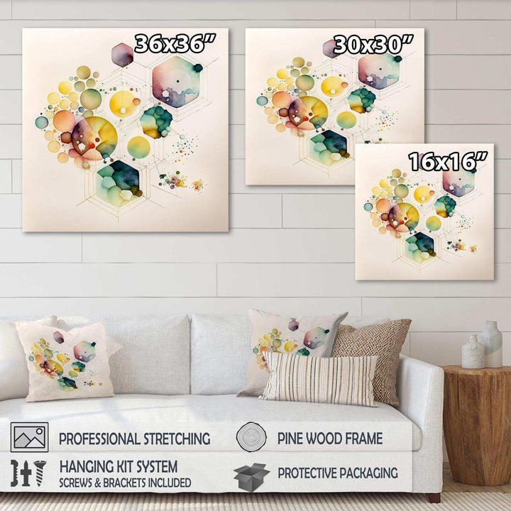 Hexagon And Circular Abstract I - Modern Wall Art Prints