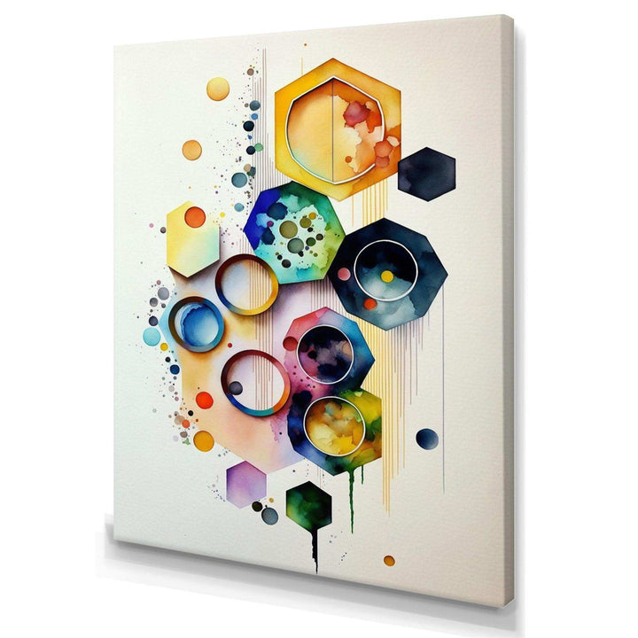 Hexagon And Circular Abstract II - Modern Canvas Wall Art
