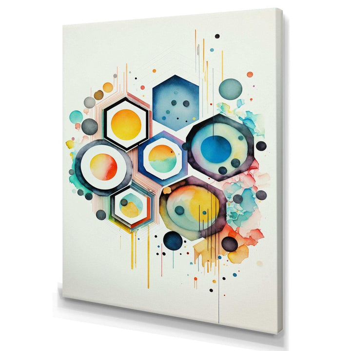 Hexagon And Circular Abstract III - Modern Living Room Wall Decor