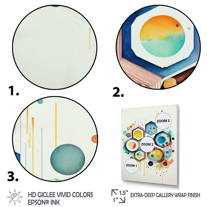 Hexagon And Circular Abstract III - Modern Living Room Wall Decor