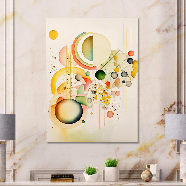Yellow Multi Shape Abstract VII - Modern Living Room Wall Decor