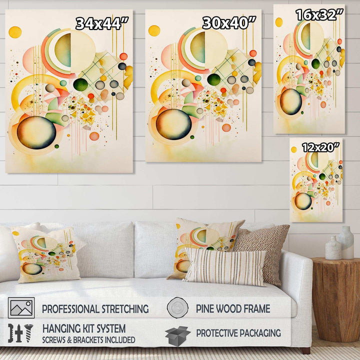 Yellow Multi Shape Abstract VII - Modern Living Room Wall Decor
