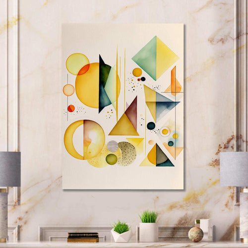 Yellow Multi Shape Abstract I - Modern Bedroom Wall Art