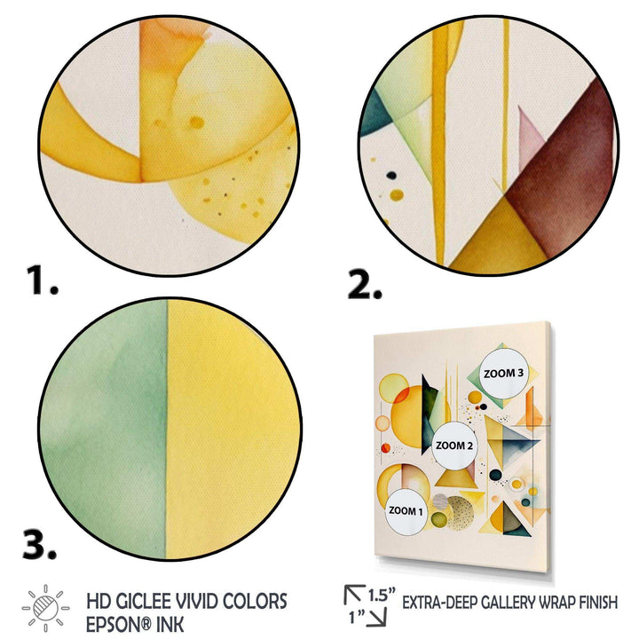 Yellow Multi Shape Abstract I - Modern Bedroom Wall Art