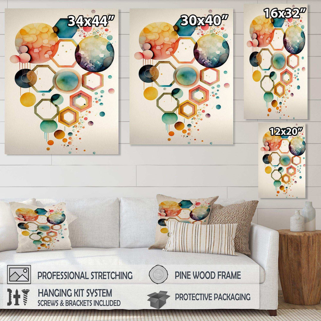 Hexagon And Circular Abstract V - Modern Wall Art Prints