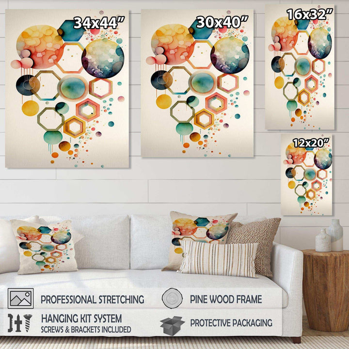 Hexagon And Circular Abstract V - Modern Wall Art Prints