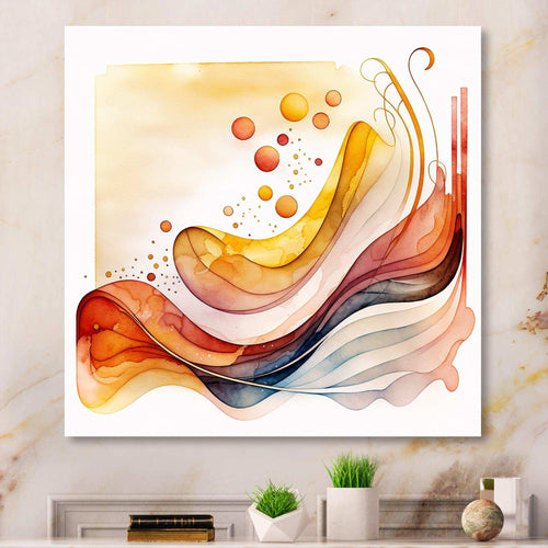 Warm Minimalist Waves  - Modern Canvas Wall Art