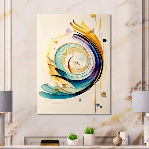 Colorful Watercolor Spiral  - Modern Canvas Wall Art