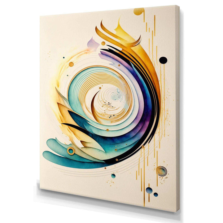 Colorful Watercolor Spiral  - Modern Canvas Wall Art