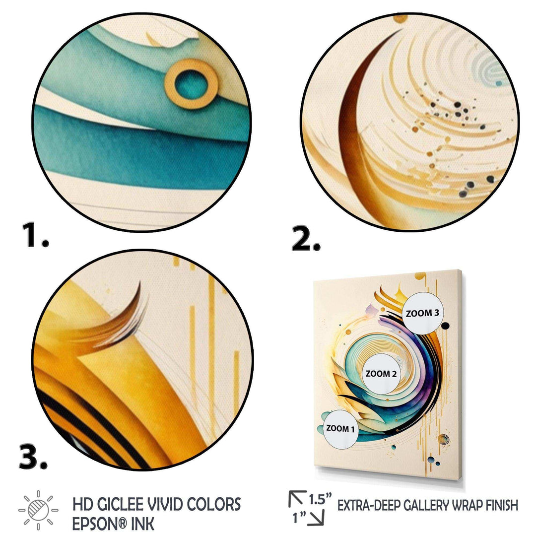 Colorful Watercolor Spiral  - Modern Canvas Wall Art