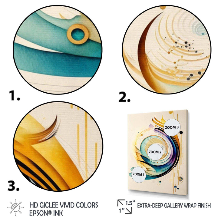 Colorful Watercolor Spiral  - Modern Canvas Wall Art