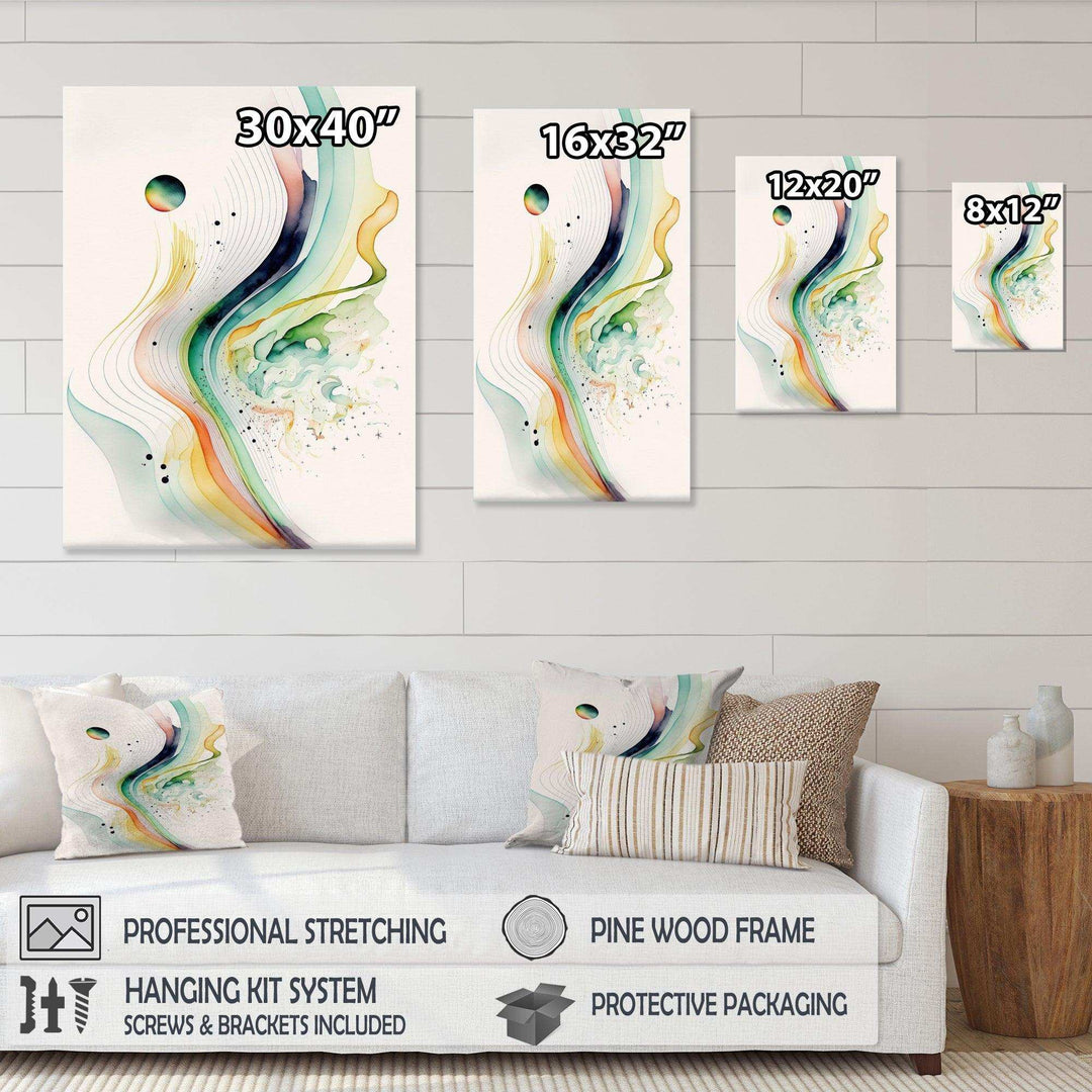 Vibrant Watercolor Movement II - Modern Living Room Wall Decor