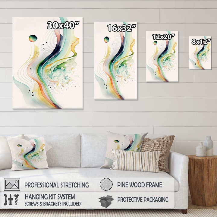 Vibrant Watercolor Movement II - Modern Living Room Wall Decor