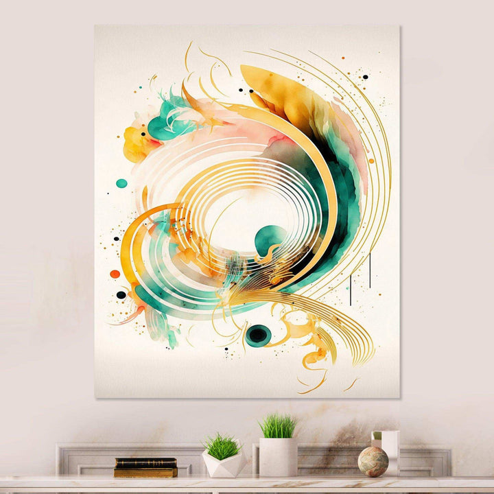 Golden Spiral Movement I - Modern Bedroom Wall Art