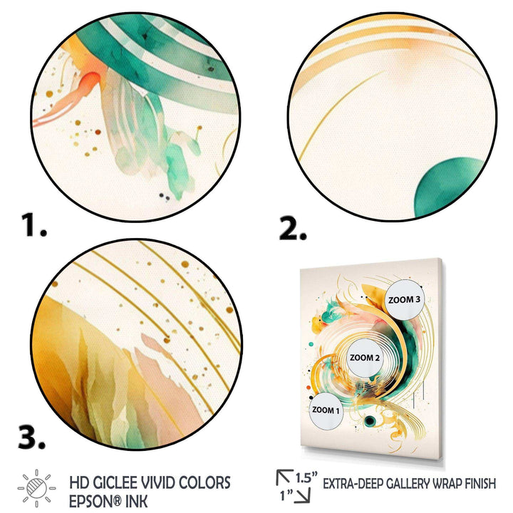 Golden Spiral Movement I - Modern Bedroom Wall Art