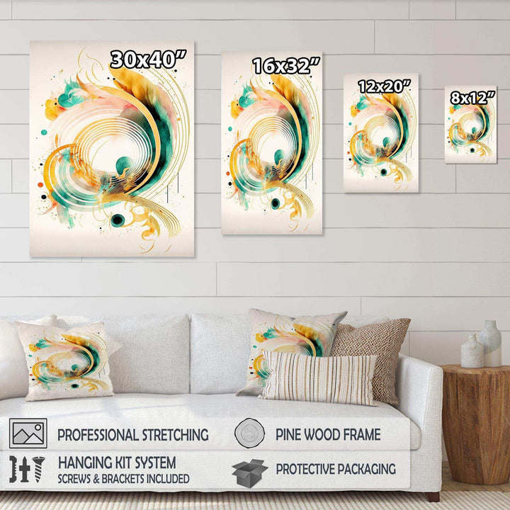 Golden Spiral Movement I - Modern Bedroom Wall Art