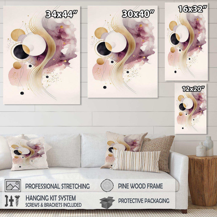 Deep Purple Movement I - Modern Canvas Wall Art