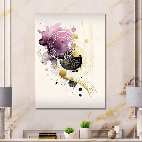 Deep Purple Movement II - Modern Living Room Wall Decor