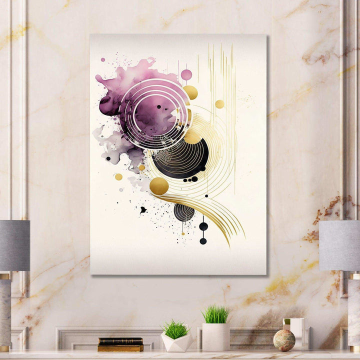 Deep Purple Movement II - Modern Living Room Wall Decor