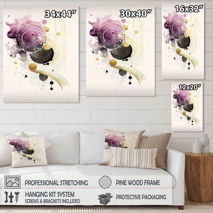 Deep Purple Movement II - Modern Living Room Wall Decor