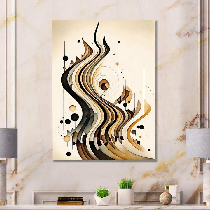 Brown And Black Movement III - Modern Bedroom Wall Art