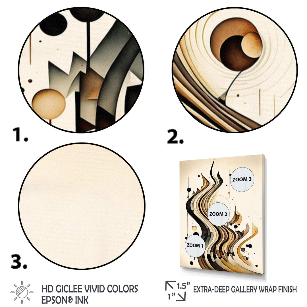 Brown And Black Movement III - Modern Bedroom Wall Art