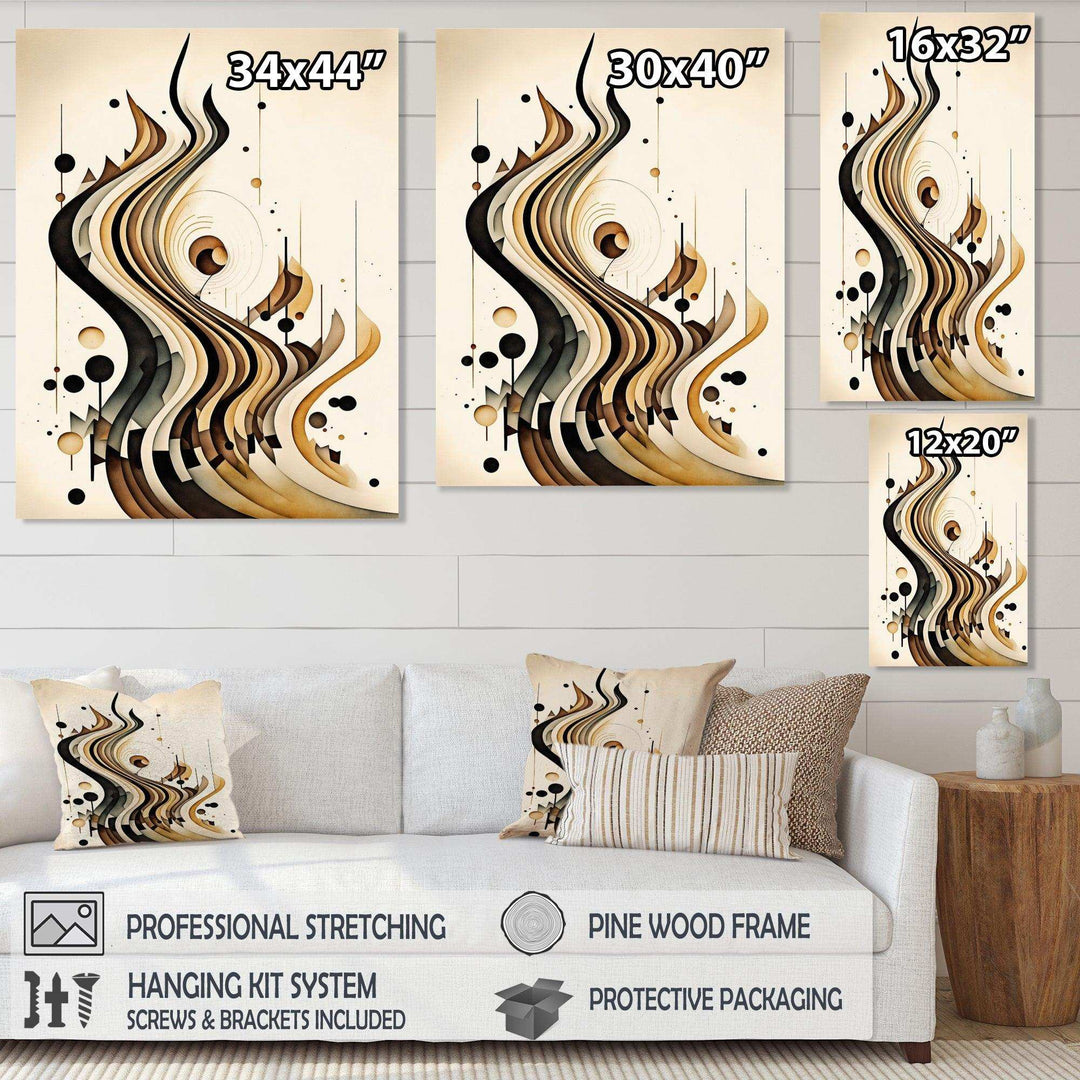 Brown And Black Movement III - Modern Bedroom Wall Art