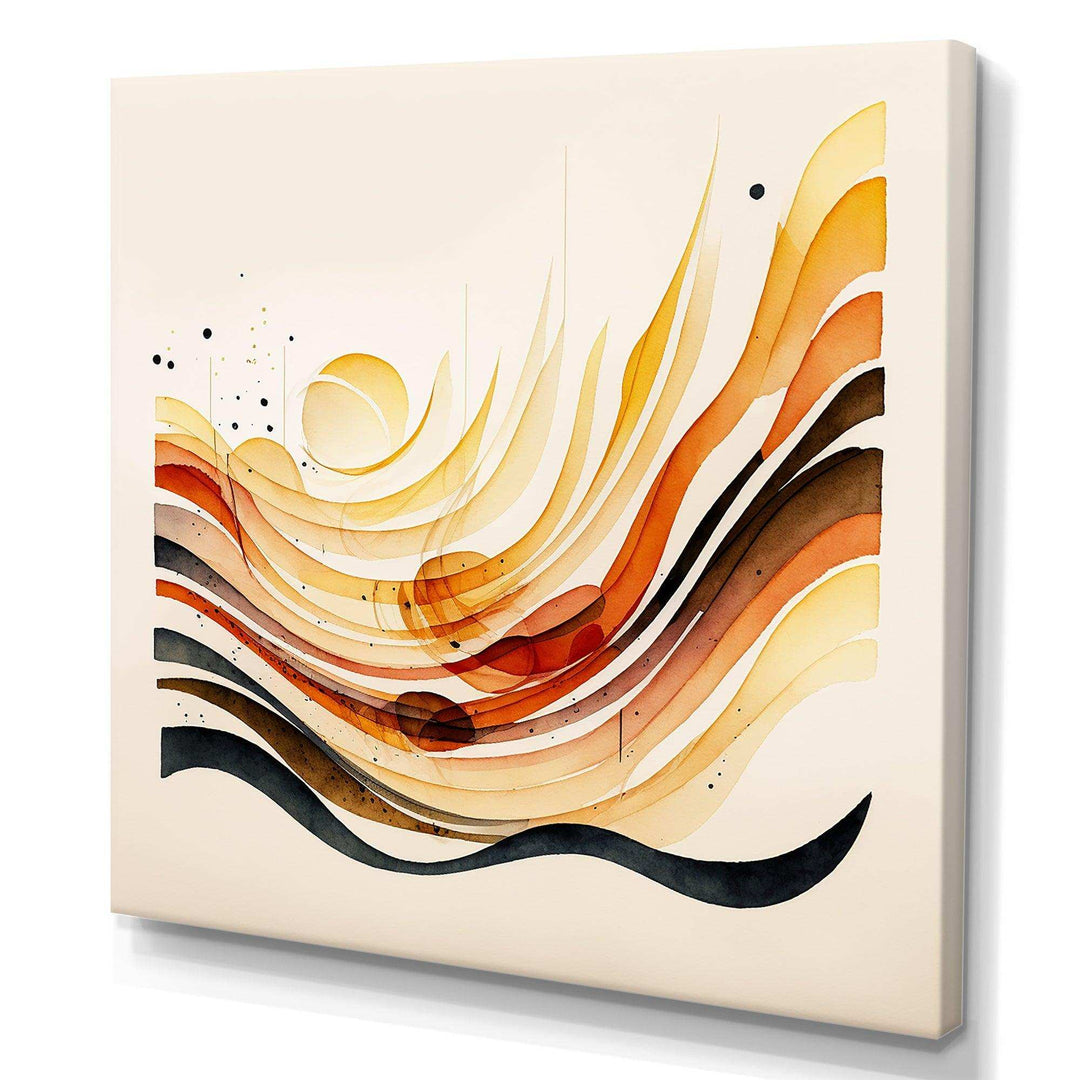 Burnt Orange Waves Abstract IV - Modern Bedroom Wall Art