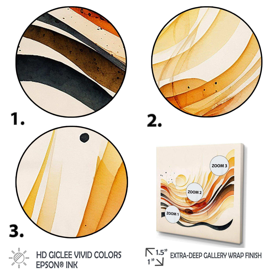 Burnt Orange Waves Abstract IV - Modern Bedroom Wall Art
