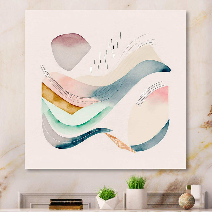 Multi-Color Pastel Waves  - Modern Wall Art Prints