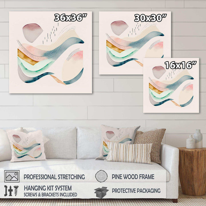 Multi-Color Pastel Waves  - Modern Wall Art Prints