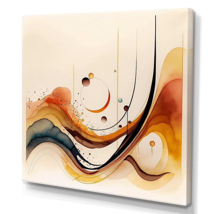 Burnt Orange Waves Abstract V - Modern Canvas Wall Art