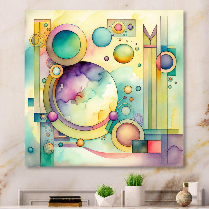 Pastel Watercolor Art Deco I - Modern Canvas Wall Art