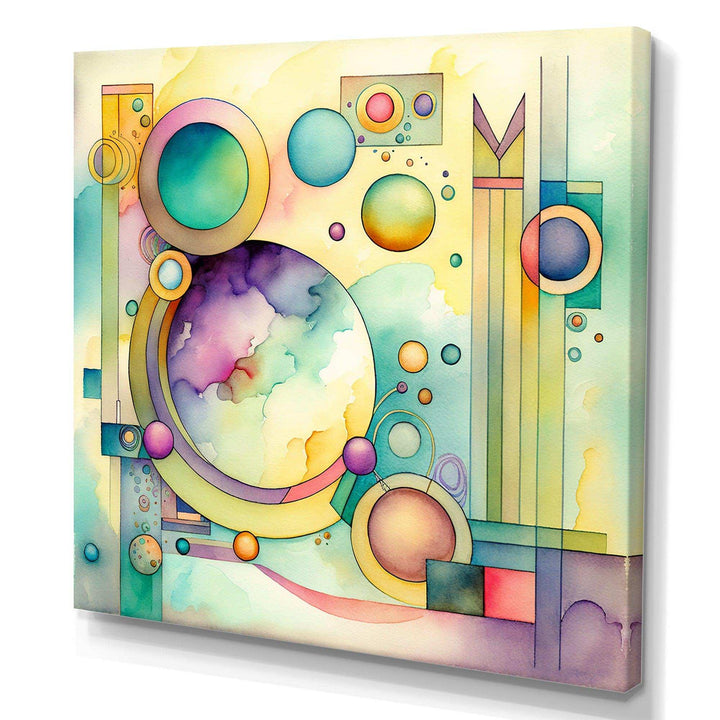 Pastel Watercolor Art Deco I - Modern Canvas Wall Art