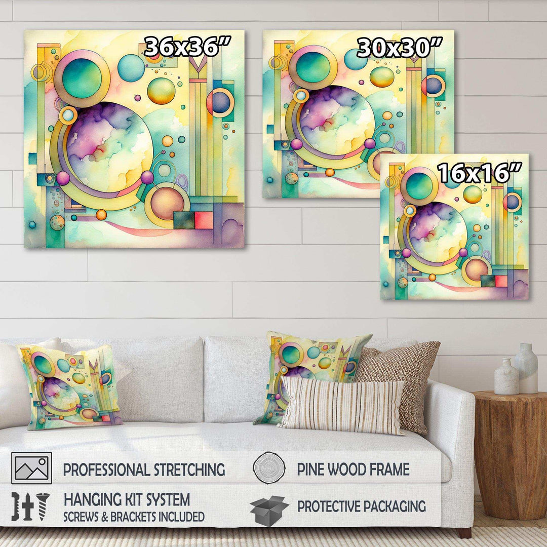 Pastel Watercolor Art Deco I - Modern Canvas Wall Art