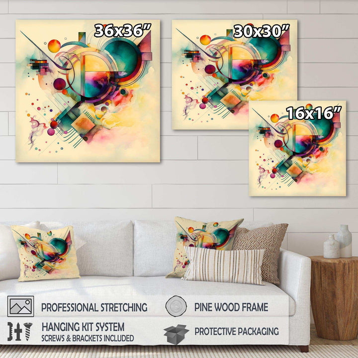 Pastel Watercolor Art Deco II - Modern Living Room Wall Decor