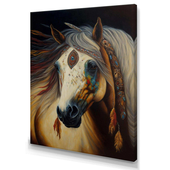 Amerindian Horse With Feathers I