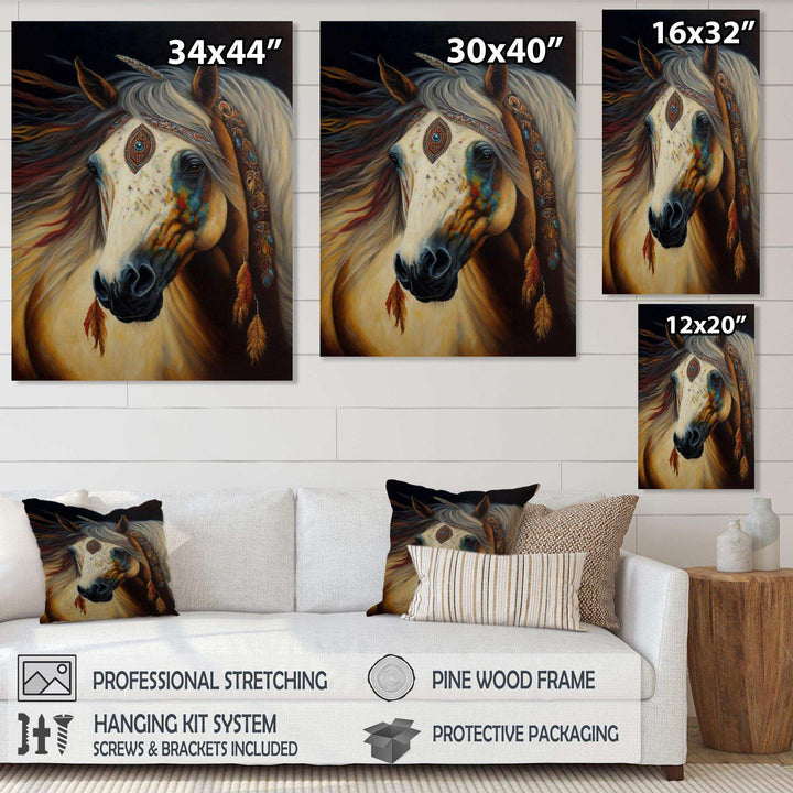 Amerindian Horse With Feathers I