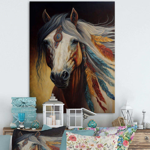 Amerindian Horse With Feathers III