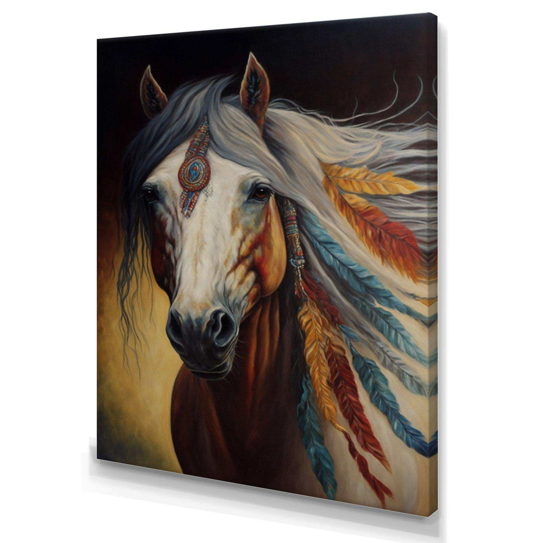 Amerindian Horse With Feathers III