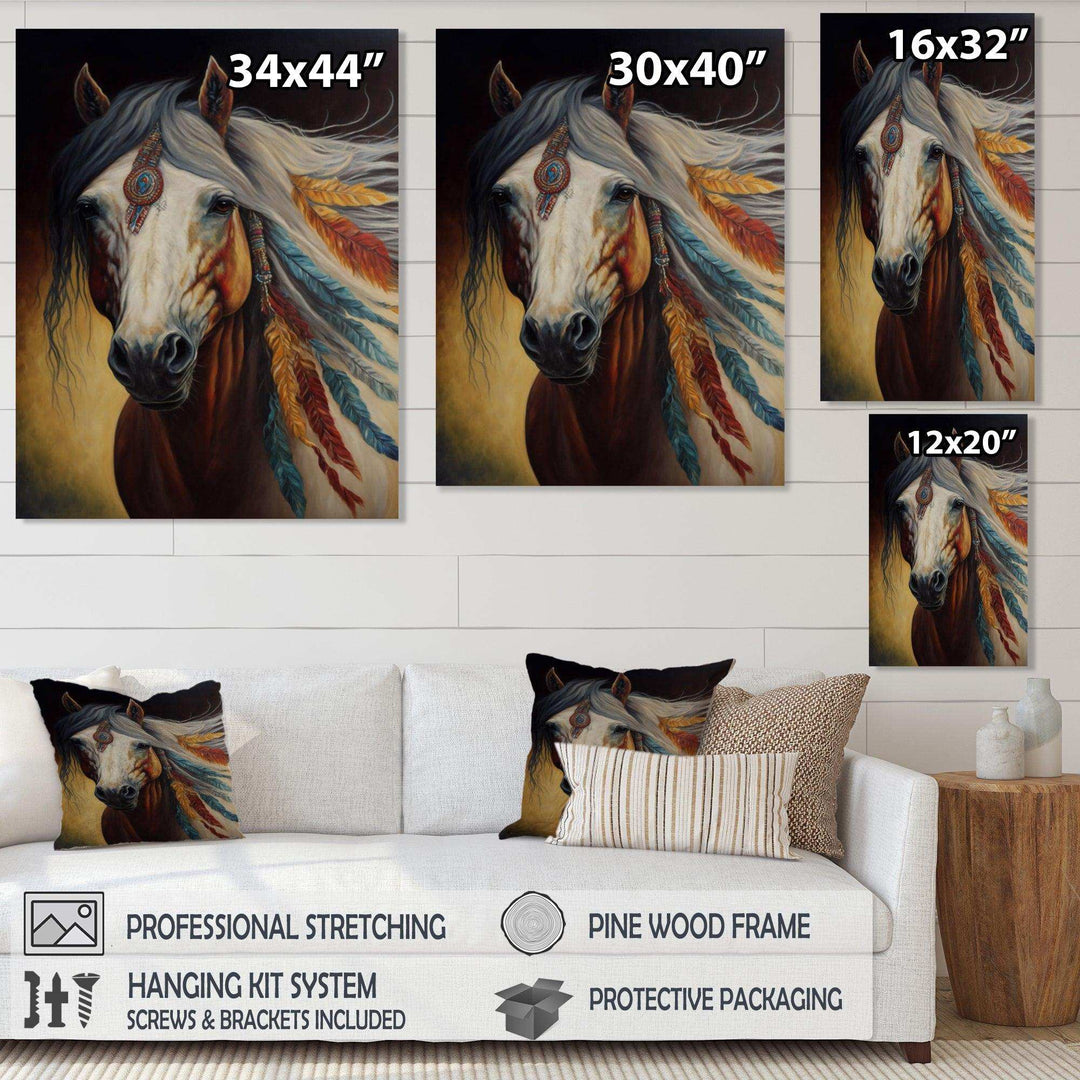 Amerindian Horse With Feathers III