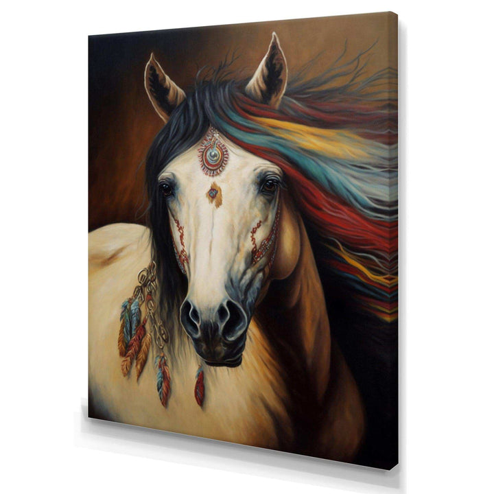 Amerindian Horse With Feathers IV