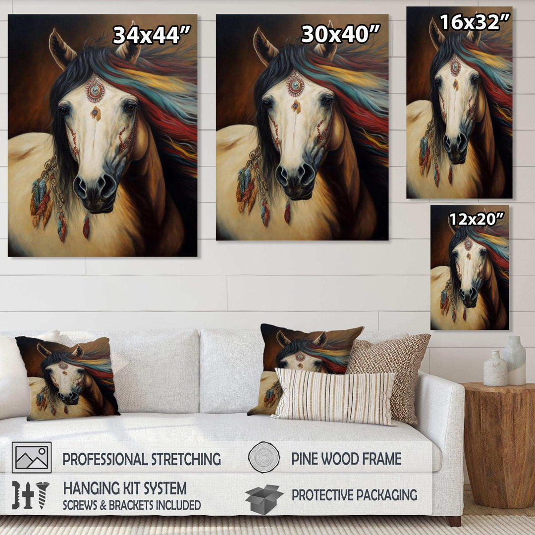 Amerindian Horse With Feathers IV