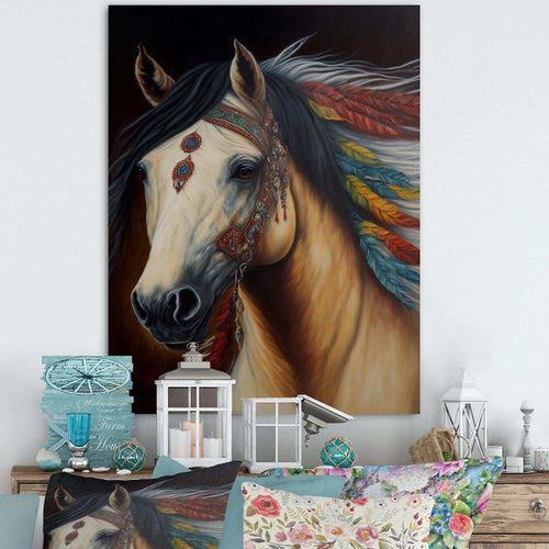 Amerindian Horse With Feathers V