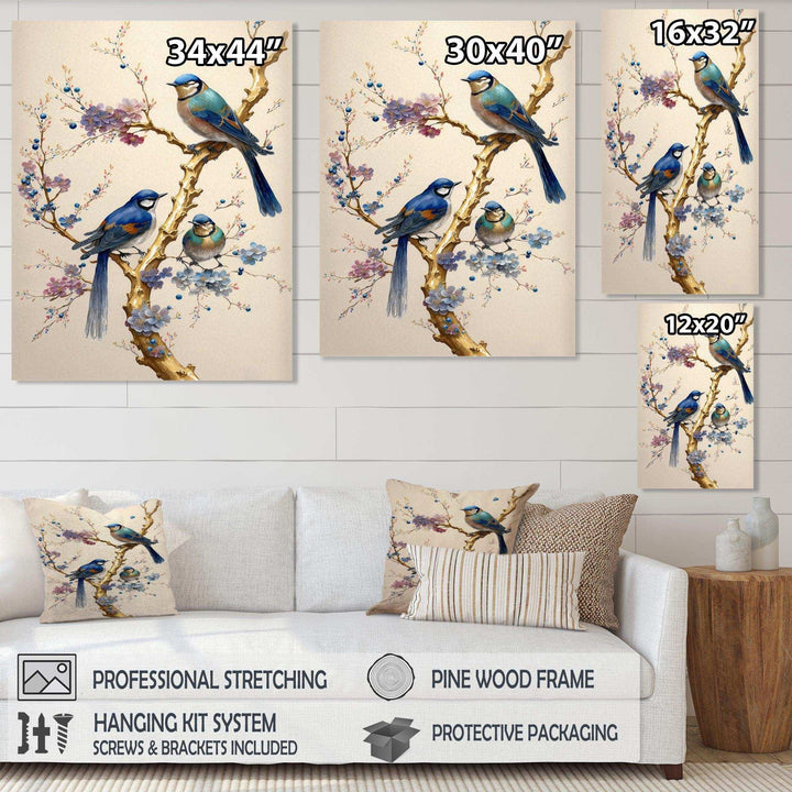 Multicolor Birds On Plum Blossoms Tree VII