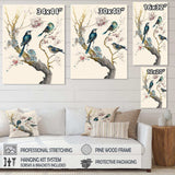 Multicolor Birds On Plum Blossoms Tree XII